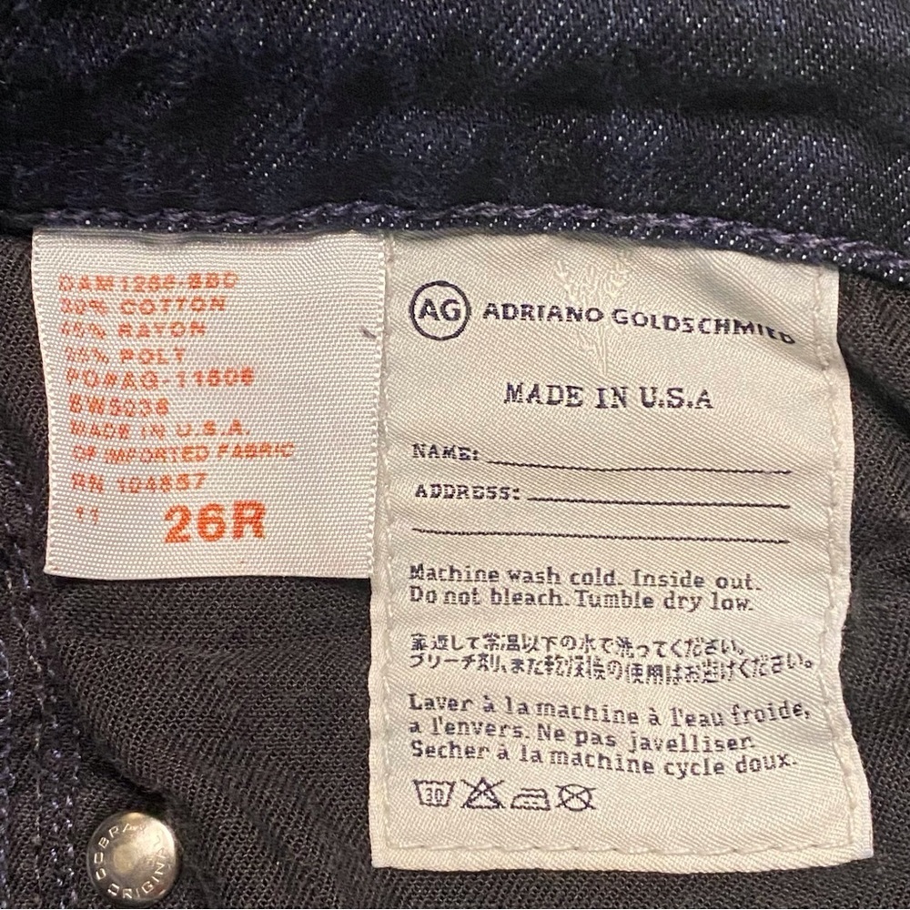 AG Adriano Goldschmied The Stevie Legging Size 26R Dark Blue Low Rise - Picture 8 of 9
